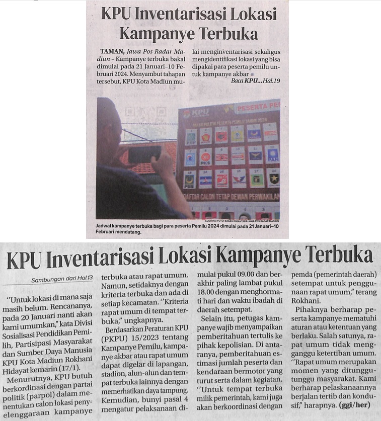 KPU Inventariasi Lokasi Kampanye Terbuka