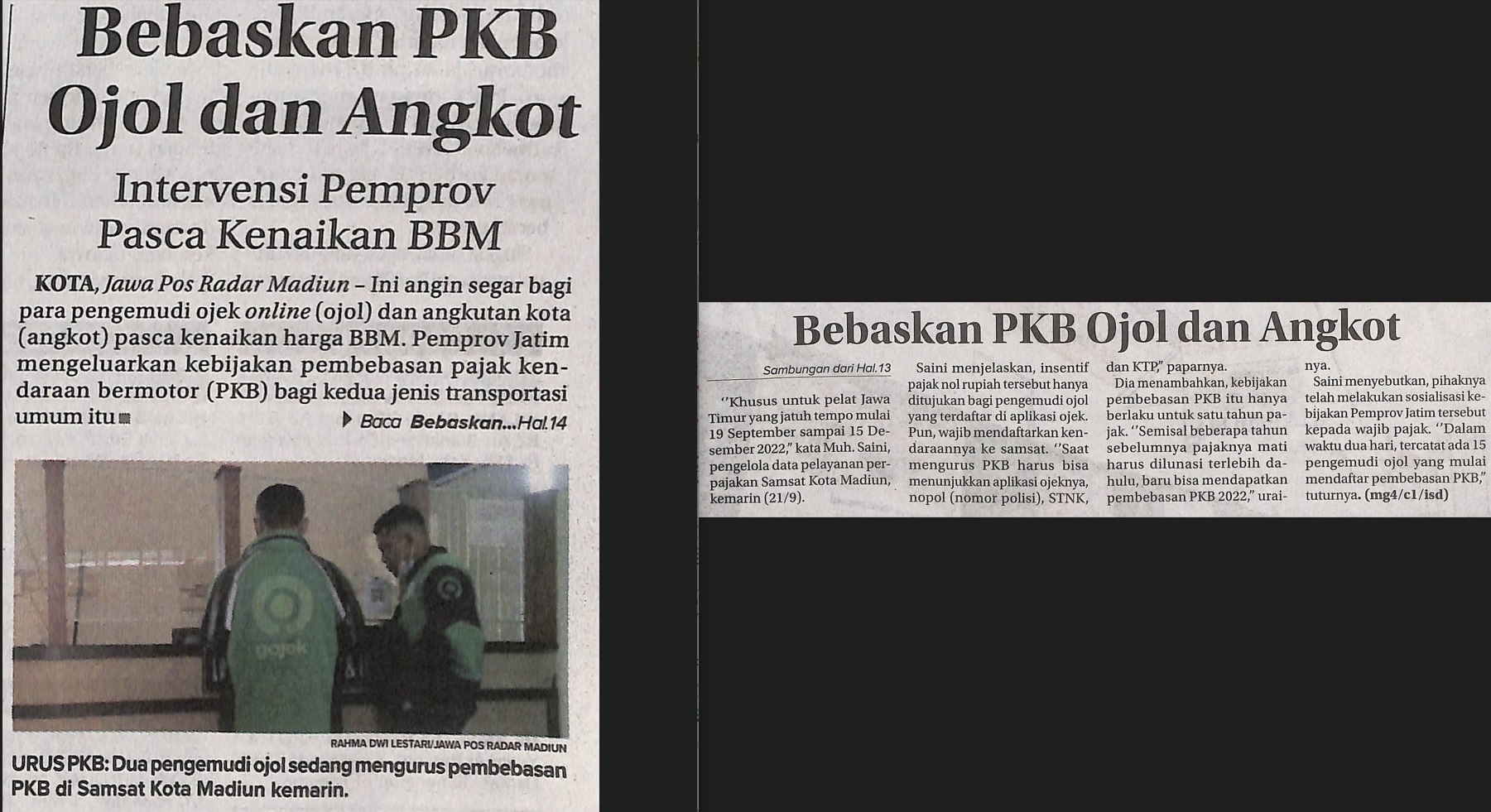 Bebaskan PKB Ojol dan Angkot, Intervensi Pemprov Pasca Kenaikan BBM