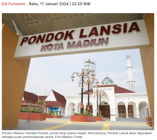 Viral, Kota Madiun Punya Istana Pondok Lansia Mirip Istana Megah, Begini Penampakannya
