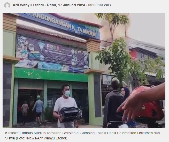 Karaoke Famous Madiun Terbakar, Sekolah di Samping Lokasi Panik Selamatkan Dokumen dan Siswa