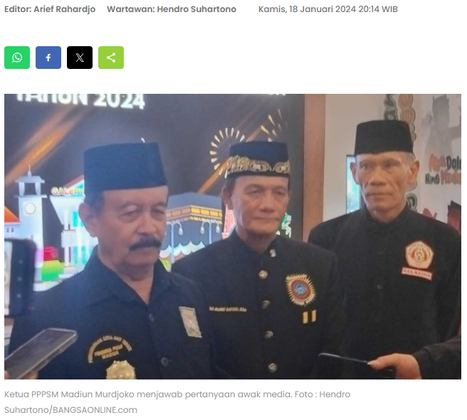 Pemkot Madiun Apresiasi Deklarasi Pemilu Damai yang Digelar oleh PPPSM