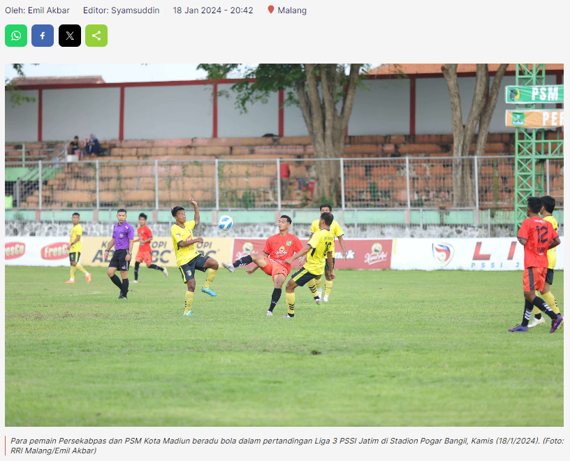 Persekabpas Kalahkan PSM Kota Madiun 2-1