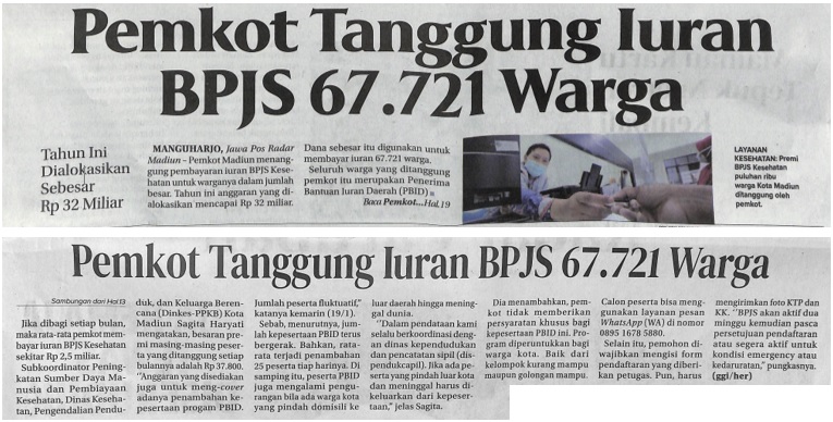 Pemkot Tanggung Iuran BPJS 67.721 Warga