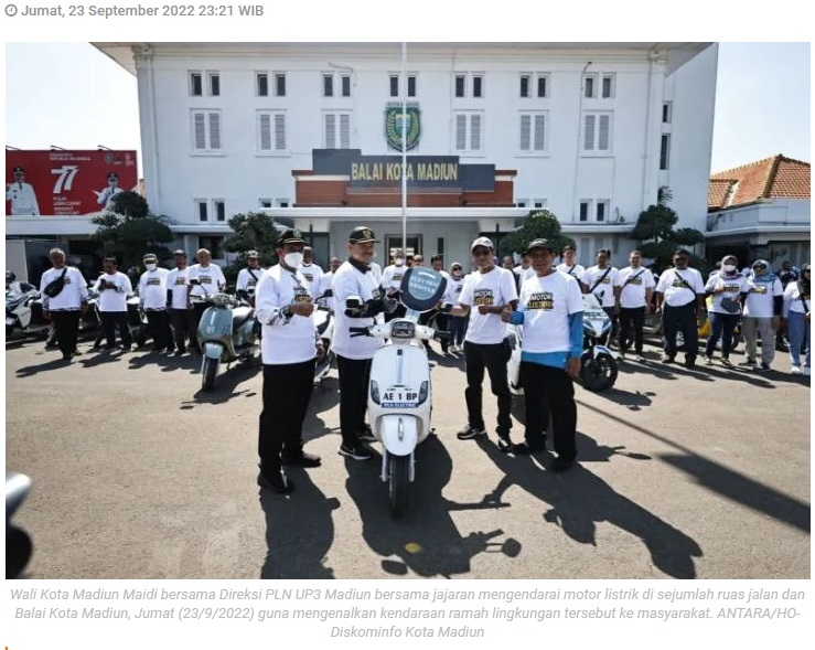 Wali Kota Madiun ganti kendaraan dinas dengan tenaga listrik