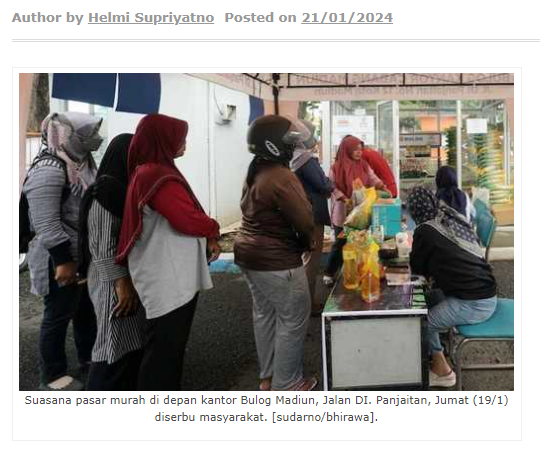 Gelar Operasi Pasar, Bulog Madiun Sediakan Beragam Sembako Murah