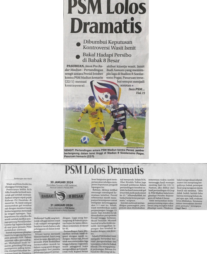 PSM Lolos Dramastis