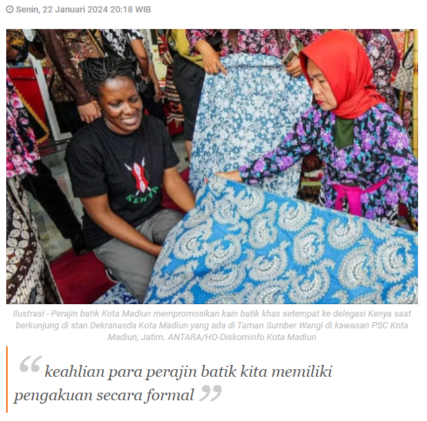 Disnakerkop UKM Kota Madiun fasilitasi perajin batik uji kompetensi