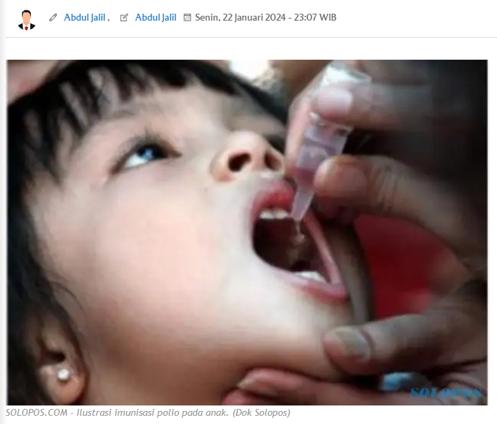 Capaian Lebih 100 Persen, Vaksinasi Polio di Madiun Terus Ditingkatkan