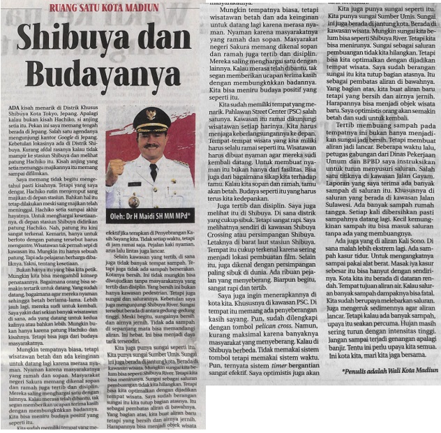 Ruang Satu Kota Madiun, Shibuya dan Budayanya