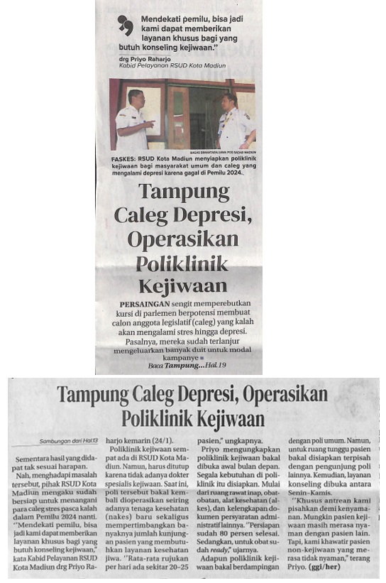 Tampung Caleg Depresi, Operasikan Poliklinik Kejiwaan