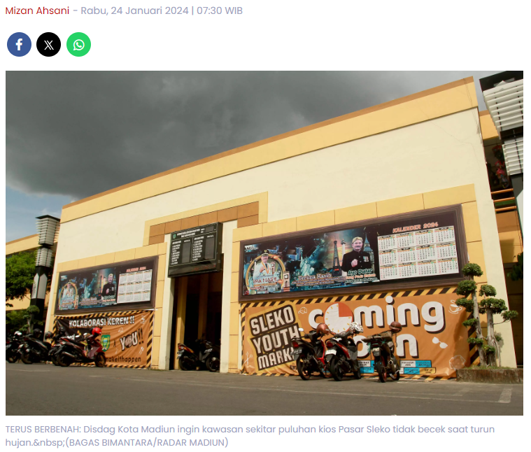 Sedang Proses Pavingisasi, Puluhan Kios Pasar Sleko Kota Madiun Nganggur