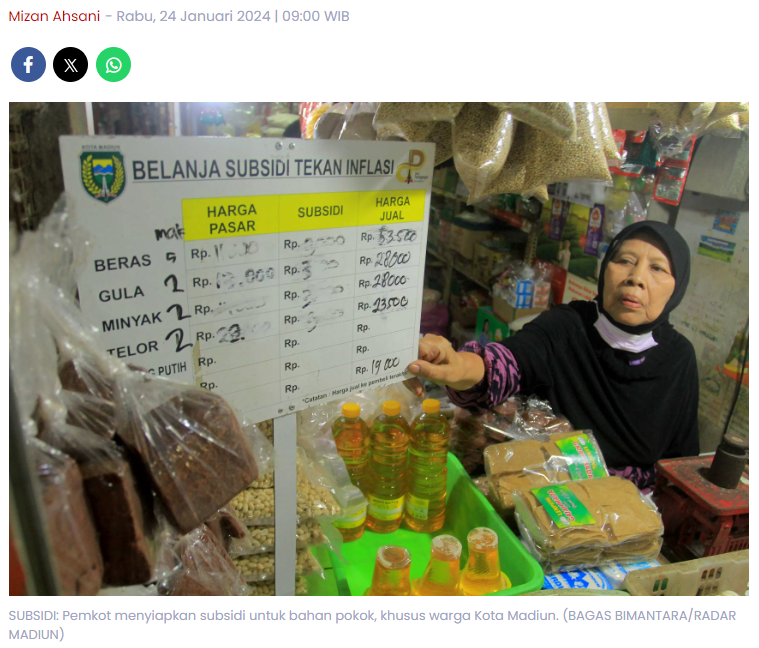 Khusus Warga Kota Madiun! Pemkot Siapkan Ratusan Juta untuk Subsidi Bahan Pokok Murah