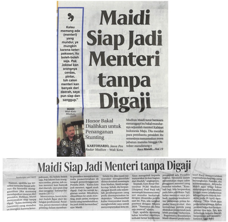 Maidi Siap Jadi Menteri Tanpa Digaji, Honor Bakal Dialihkan untuk Penanganan Stunting