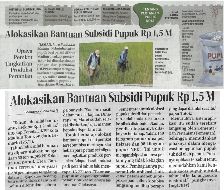 Alokasikan Bantuan Subsidi Pupuk Rp 1,5 M, Upaya Pemkot Tingkatkan Produksi Pertanian