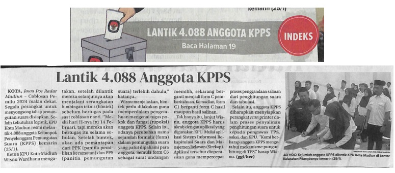 Lantik 4.088 Anggota KPPS