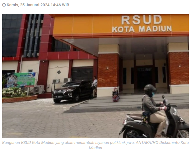 Rumah Sakit Umum Daerah Kota Madiun tambah layanan poliklinik jiwa