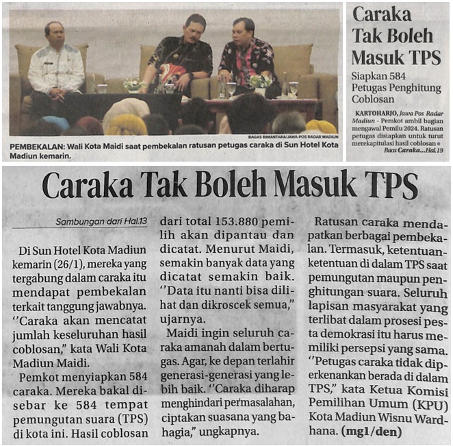 Caraka Tak Boleh Masuk TPS