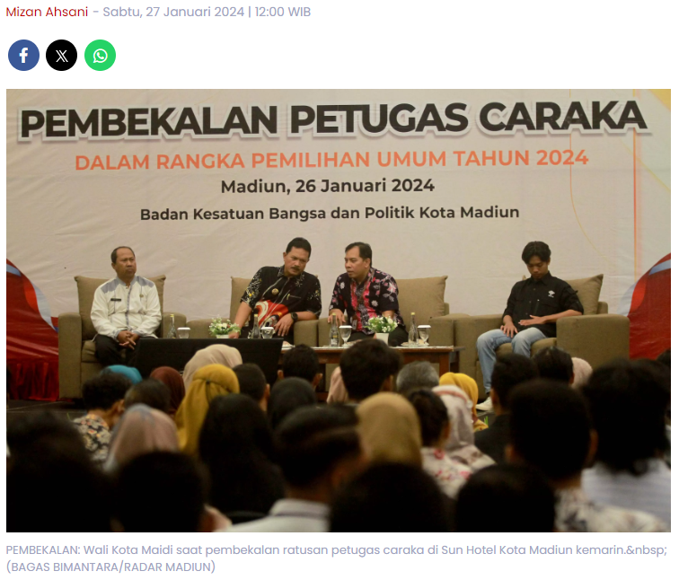 Pemkot Madiun Kerahkan Ratusan Petugas Hitung Hasil Coblosan, Syaratnya Tak Masuk TPS