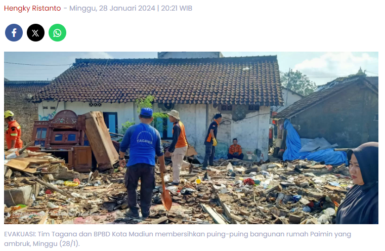 Rumahnya Ambruk, Pemkot Madiun Tawari Kakek 81 Tahun Tinggal di Rusunawa dan Pondok Lansia
