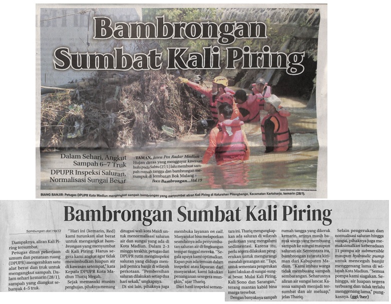 Bambrongan Sumbat Kali Piring, Dalam Sehari Angkut Sampah 6-7 Truk