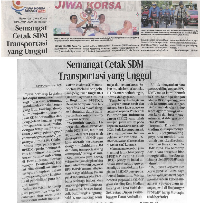 Raker dan Jiwa Korsa BPSDMP 2024 di Madiun, Semangat Cetak SDM Transportasi yang Unggul