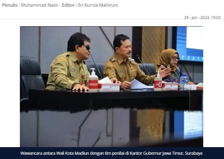 Kota Madiun Masuk Tiga Besar Paritrana Award 2023 Jawa Timur