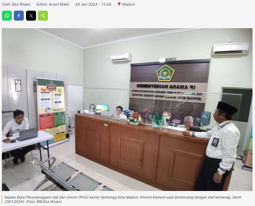 Kemenag Madiun Imbau CJH Istitha'ah segera Lunasi Bipih