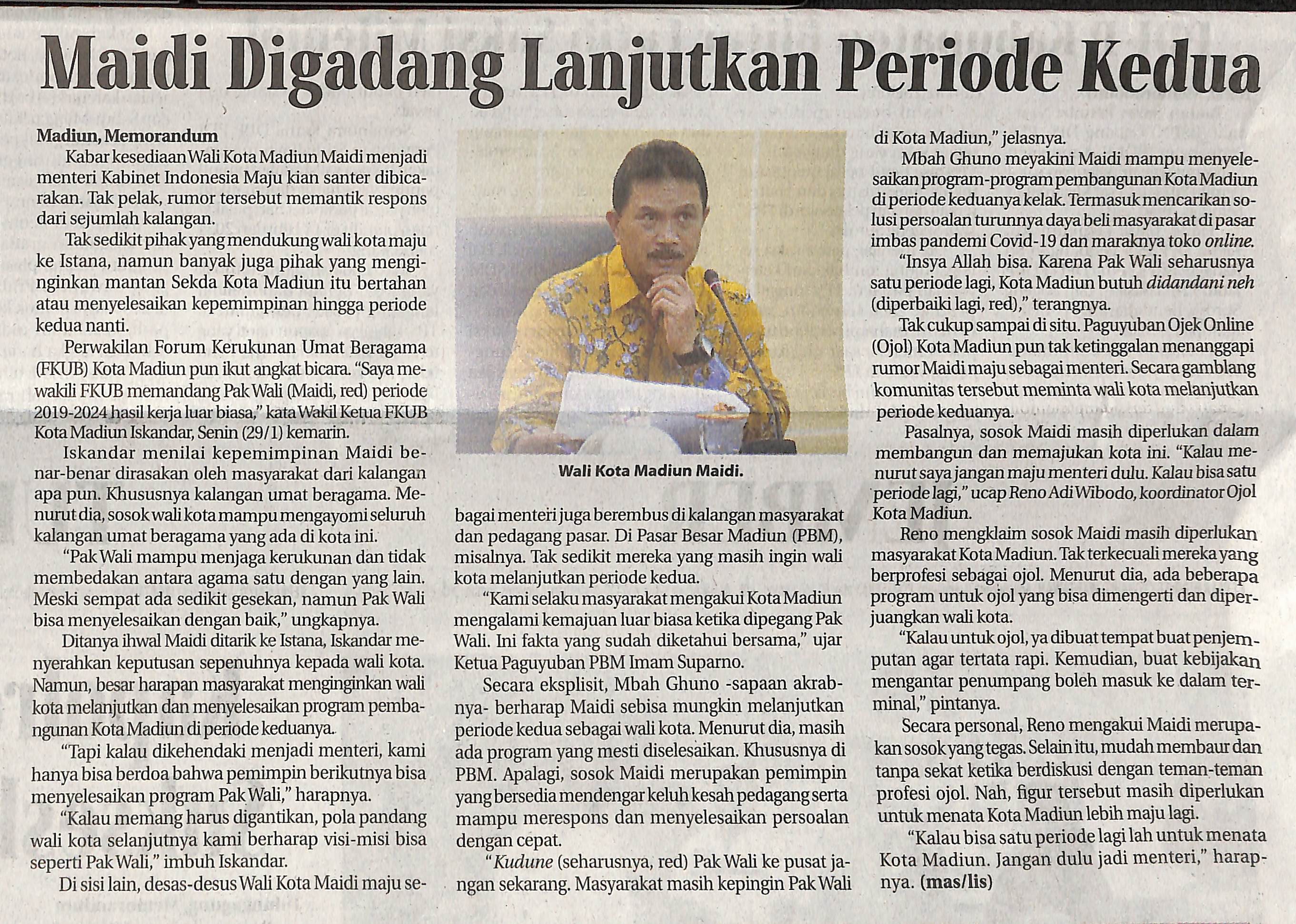 Maidi Digadang Lanjutkan Periode Kedua