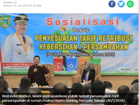 Pemkot Madiun Sosialisasikan Penyesuaian Tarif Retribusi Kebersihan