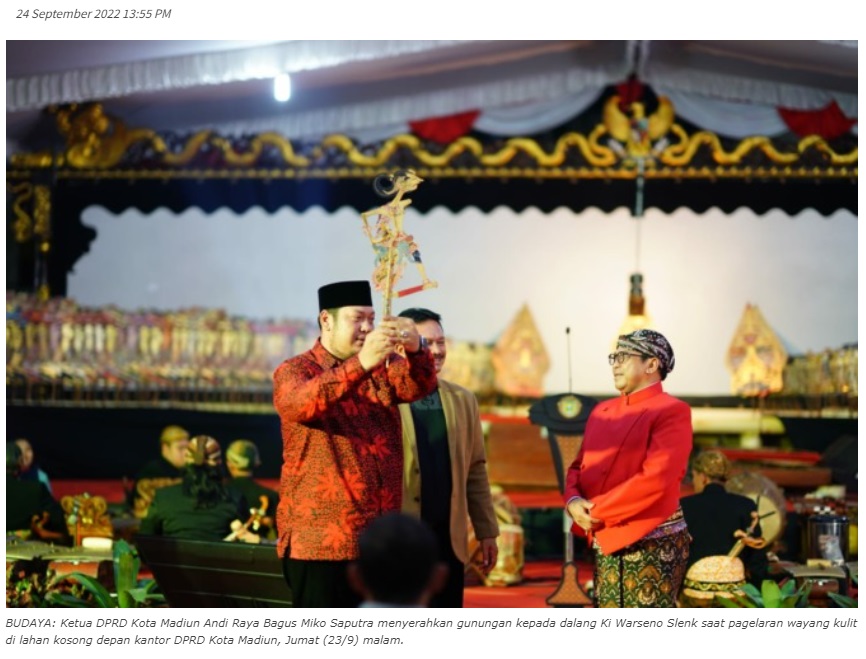 Sebarkan Nilai Kebaikan, DPRD Kota Madiun Gelar Wayang Kulit