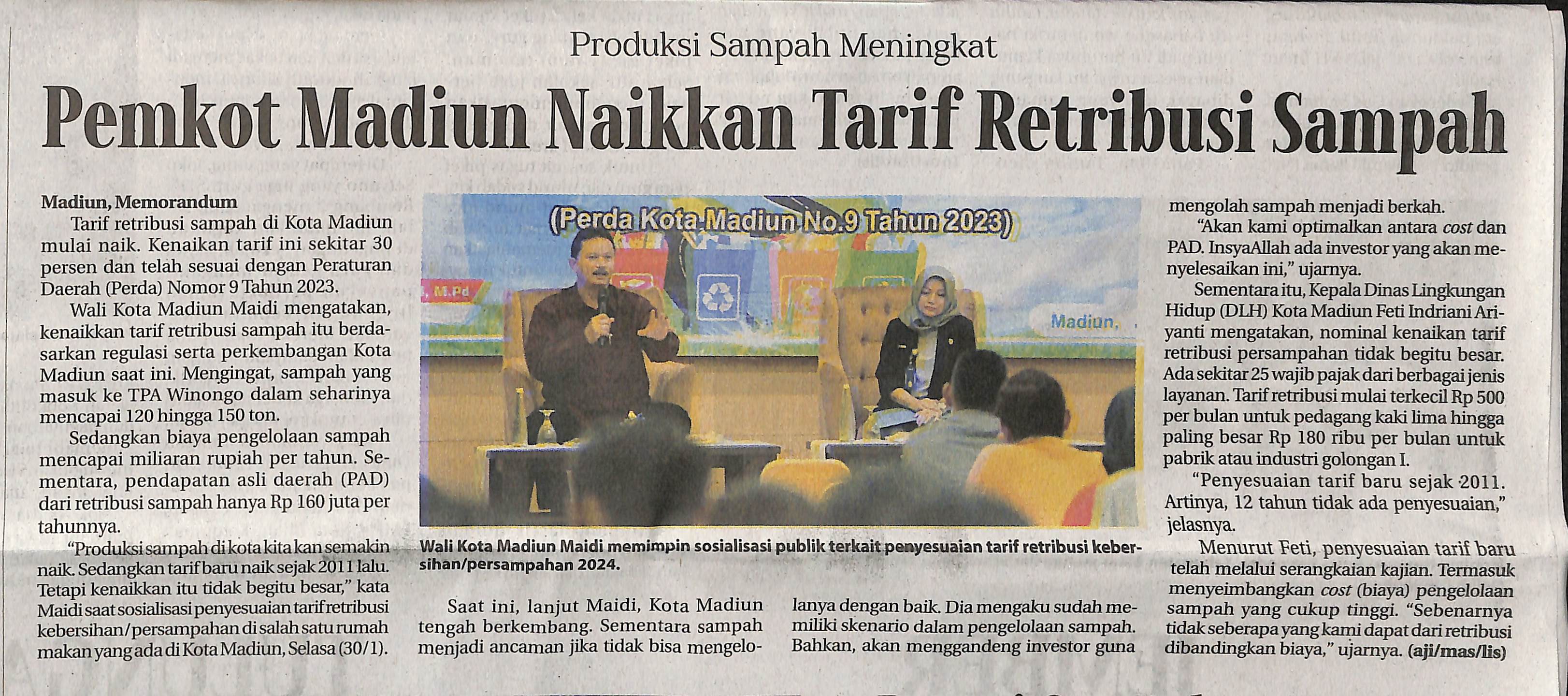 Pemkot Madiun Naikan Tarif Retribusi Sampah