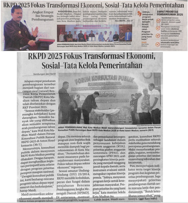 RKPD 2025 Fokus Transformasi Ekonomi, Sosial Tata Kelola Pemerintahan
