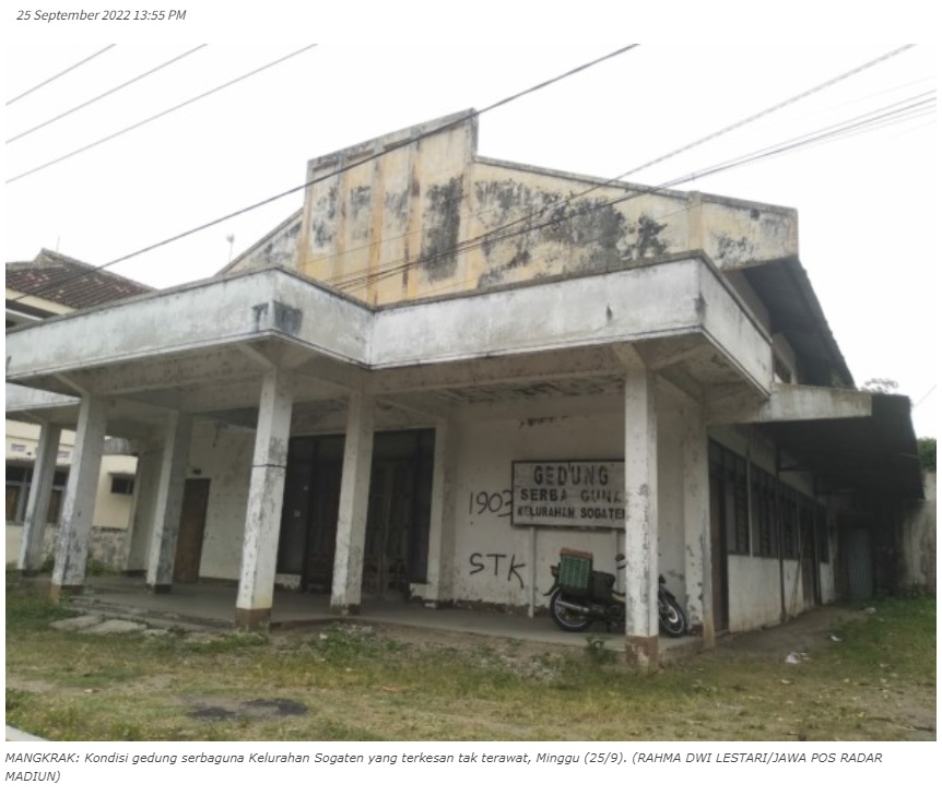 Gedung Serbaguna Sogaten Butuh Perbaikan