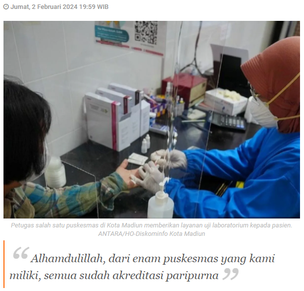 Puskesmas di Kota Madiun raih akreditasi paripurna