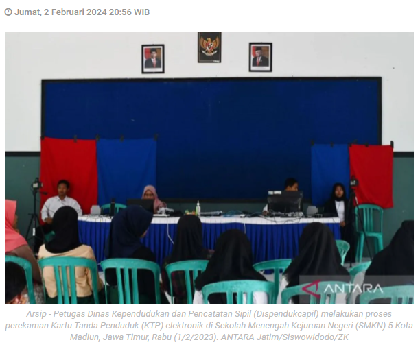 Disdukcapil Kota Madiun maksimalkan rekam E-KTP-e pemilih pemula