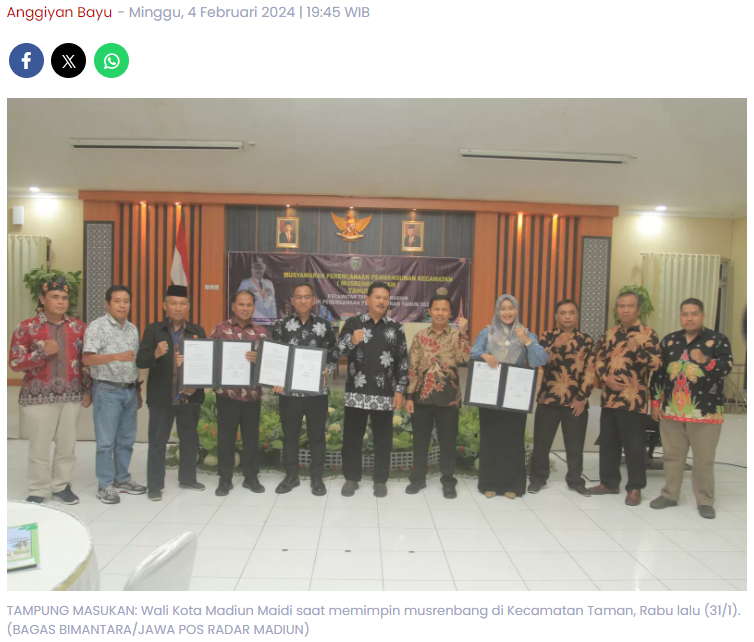 Wali Kota Madiun Maidi Petakan Usulan Prioritas Musrenbang 2025