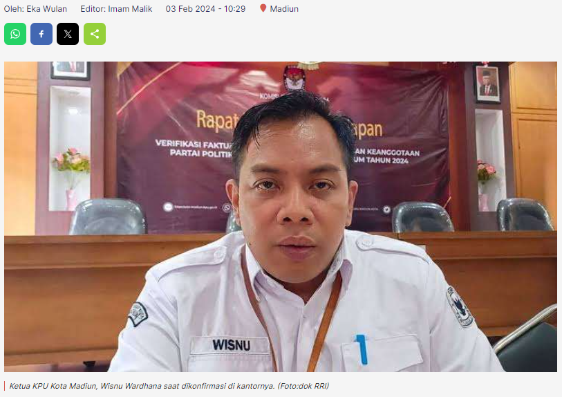 KPU Kota Madiun Sambut Baik Petugas Caraka Pemilu
