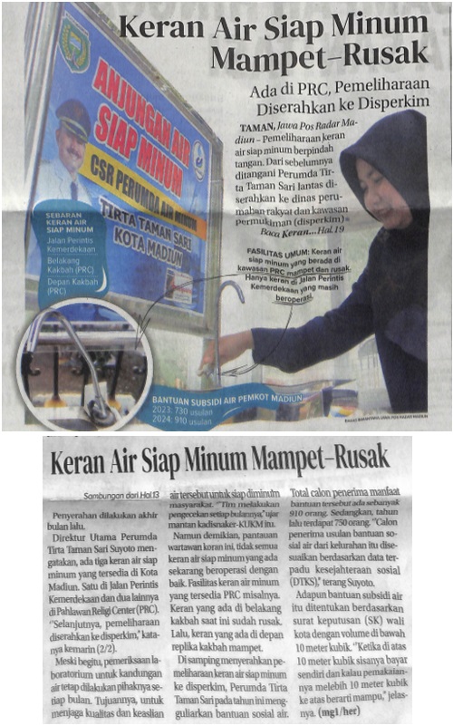 Keran Air Siap Minum Mampet - Rusak