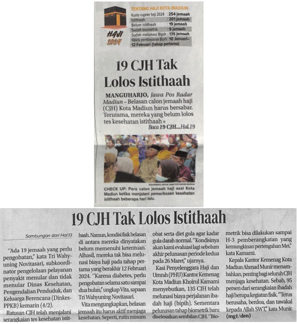 19 CJH Tak Lolos Istithaah