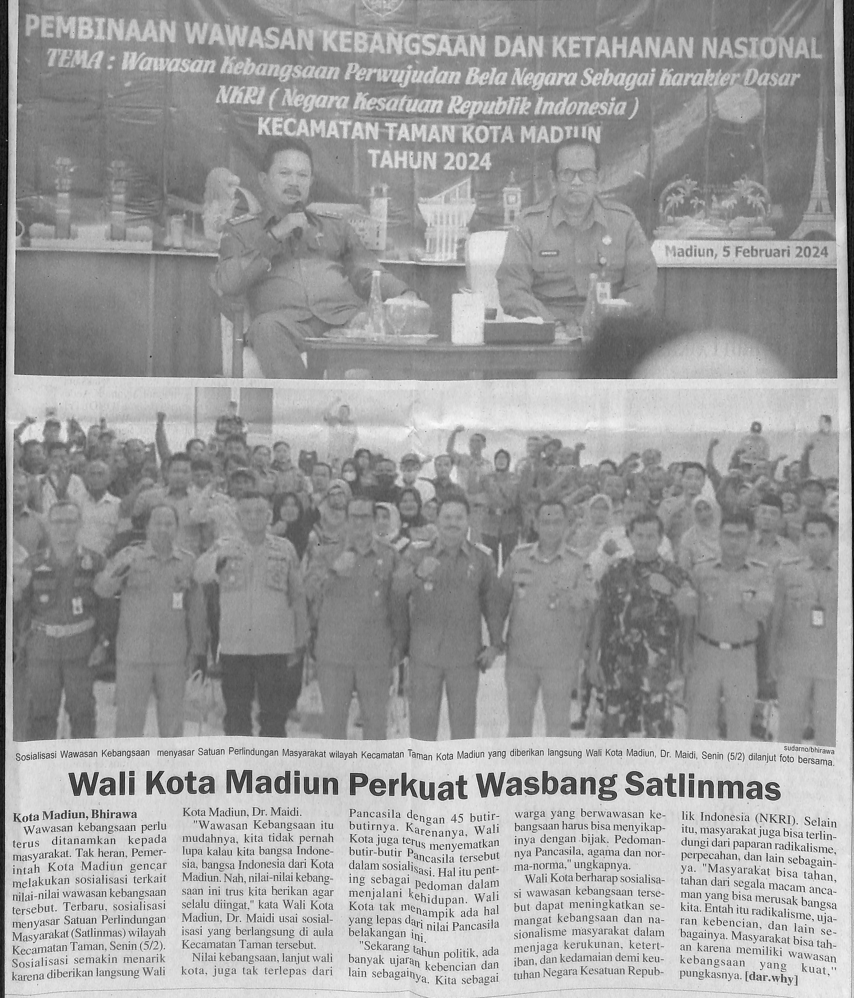 Wali Kota Madiun Perkuat Wasbang Satlinmas