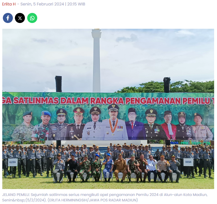 Pemkot Madiun Siapkan 1.500 Satlinmas Jaga Coblosan, Wajib Aktif Pantau Perubahan Kondisi