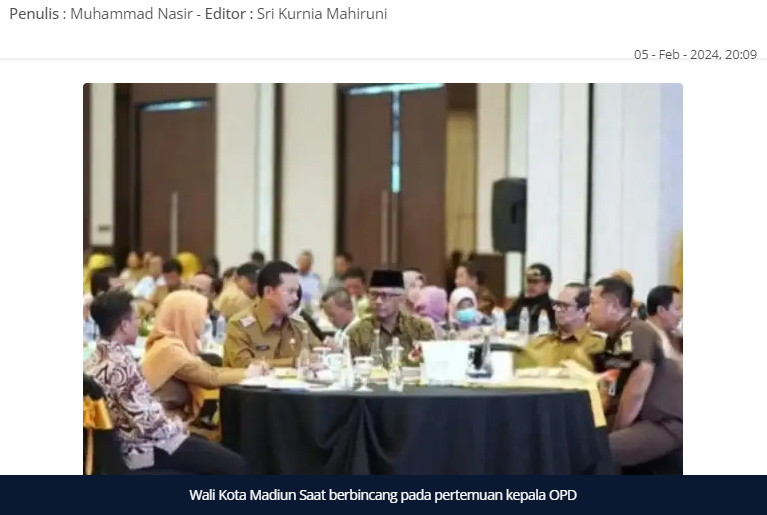 Wali Kota Madiun Dorong Masing-masing OPD Munculkan Ide ide Kreatif untuk Kemajuan Kota
