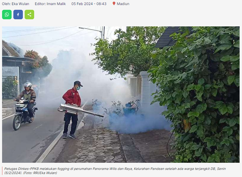 Warga Kota Madiun Terjangkit DB, Petugas Lakukan Fogging
