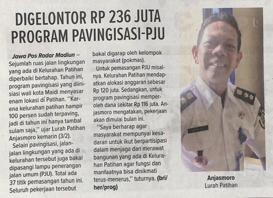 Digelontor Rp 236 Juta Program Pavingisasi - PJU