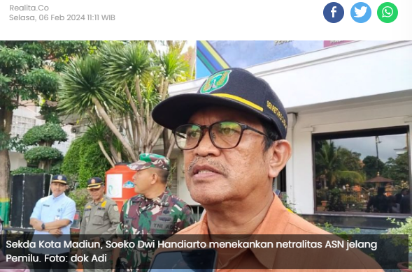 Pemkot Madiun Ingatkan Netralitas ASN Jelang Pemilu 2024