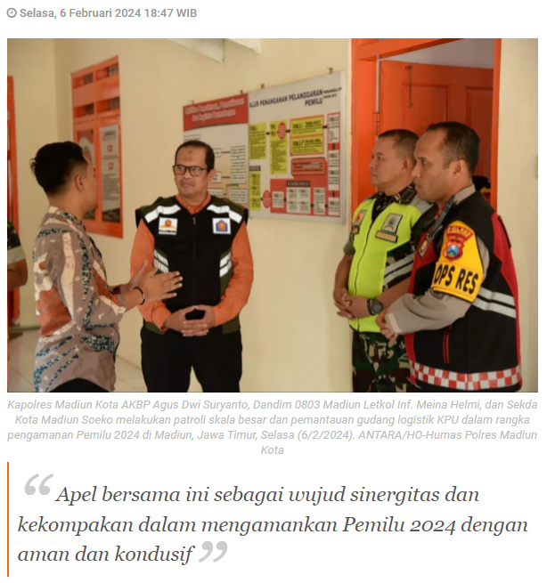 Polres Madiun Kota gelar patroli skala besar amankan pemilu