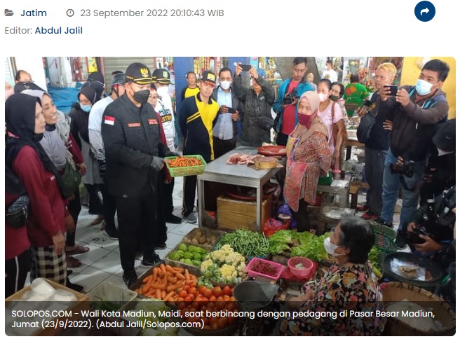 Tekan Angka Inflasi, Wali Kota Madiun Ngantor di Pasar Besar