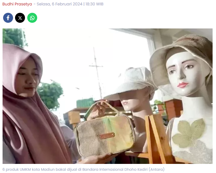 Enam Produk UMKM Kota Madiun Masuk Bandara Internasional Dhoho Kediri, Ada Batik dan Dompet Karung Goni!