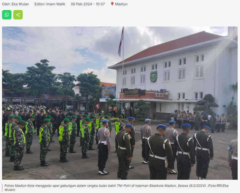 Polres Madiun Kota Siagakan Satu Polisi Satu TPS