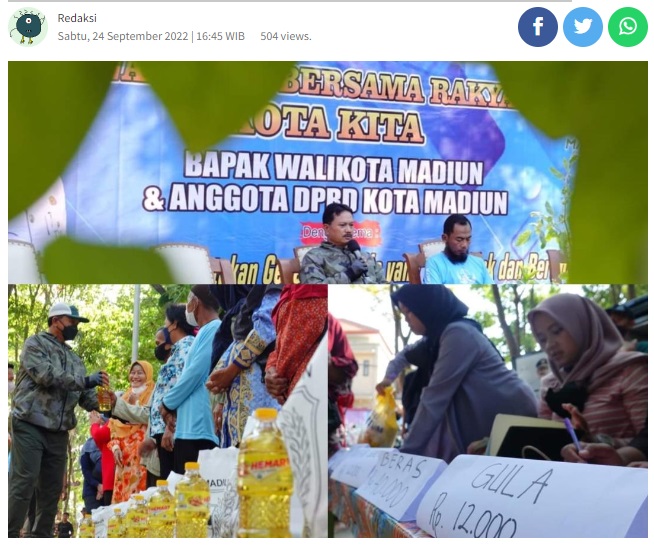 Kegiatan Bersama Masyarakat, Walikota Madiun Datangkan Warung Tekan Inflasi